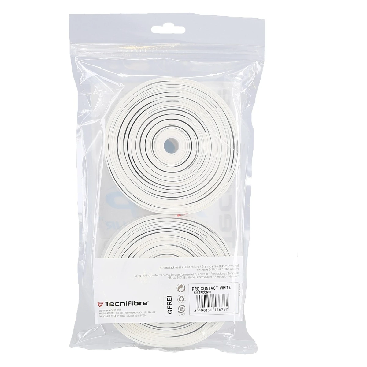 Tecnifibre Overgrip Contact Pro 0.6mm (Griffigkeit) Weiss - 30er Clip-Beutel 2 Tecnifibre Overgrip Contact Pro 0.6mm (Griffigkeit) Weiss - 30er Clip-Beutel – Bild 2