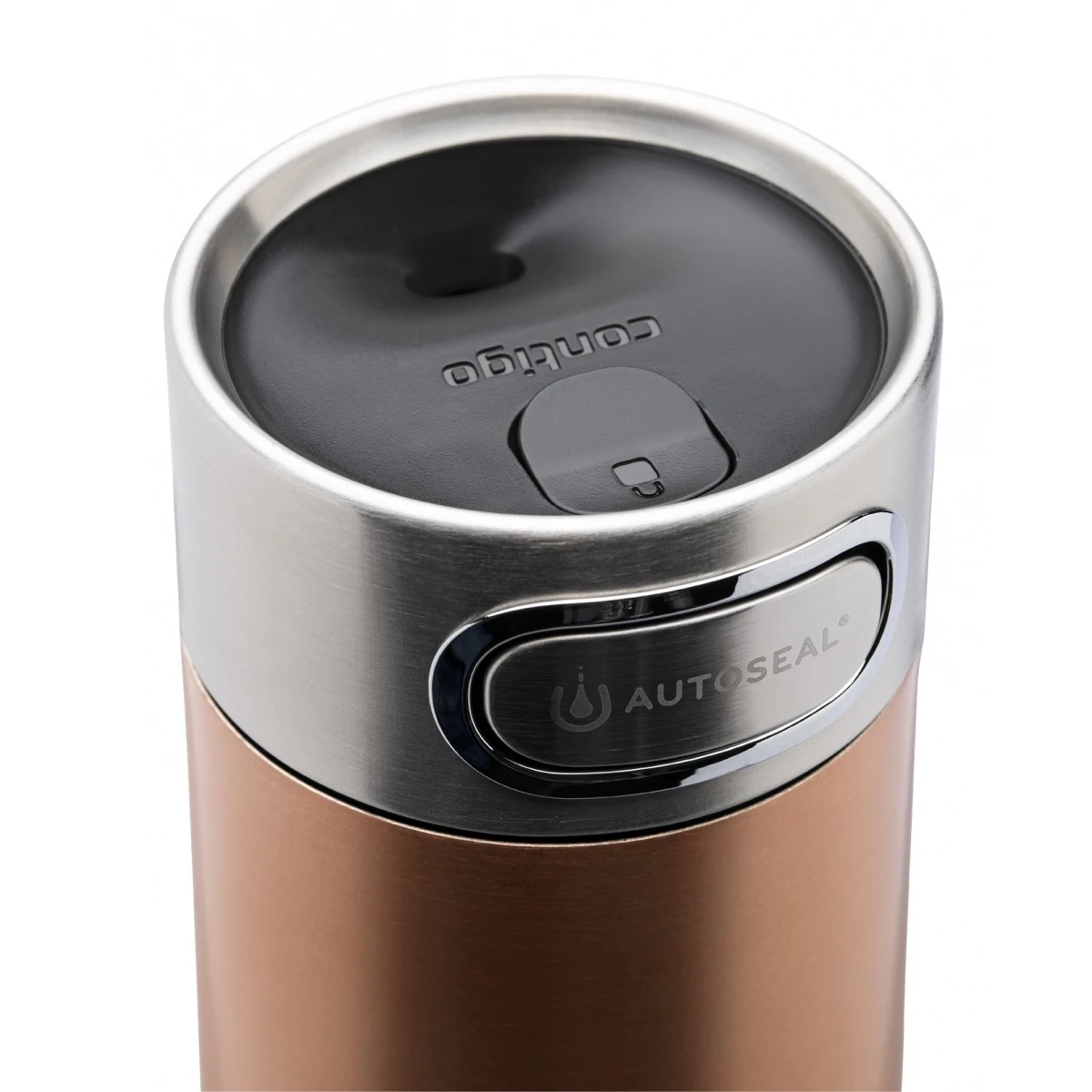 Contigo Thermotrinkflasche Luxe Autoseal Edelstahl 360ml (hält Stundenlang Kalt/heiss) Bronze 3 Contigo Thermotrinkflasche Luxe Autoseal Edelstahl 360ml (hält Stundenlang Kalt/heiss) Bronze – Bild 3