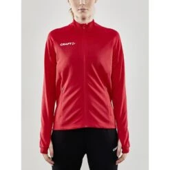 Craft Trainingsjacke Evolve Full Zip - Strapazierfähige Mid-Layer-Jacke Aus Stretchmaterial - Rot Damen