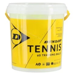 Dunlop Tennisbälle Training (drucklos) Gelb 60er Inkl. Eimer