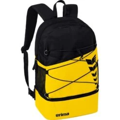 Erima Rucksack Six Wings - Multifunktionsrucksack Mit Doppel-Reißverschluss - Gelb/schwarz
