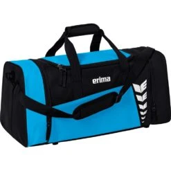 Erima Sporttasche Six Wings (Größe M - 49,5 Liter) Curacaoblau/schwarz 61x29x28cm