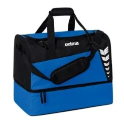 Erima Sporttasche Six Wings Mit Bodenfach (Größe L - 94,5 Liter) Royalblau/schwarz 60x35x45cm