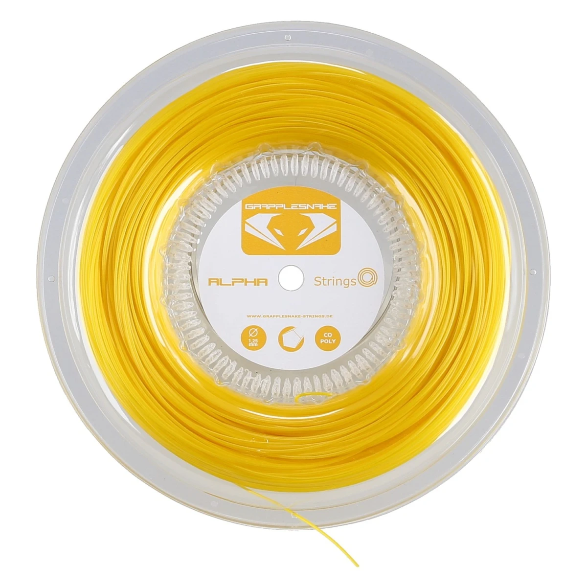 Grapplesnake Tennissaite Alpha 1.25 (Haltbarkeit+Spin) Gelb 200m Rolle 1 Grapplesnake Tennissaite Alpha 1.25 (Haltbarkeit+Spin) Gelb 200m Rolle