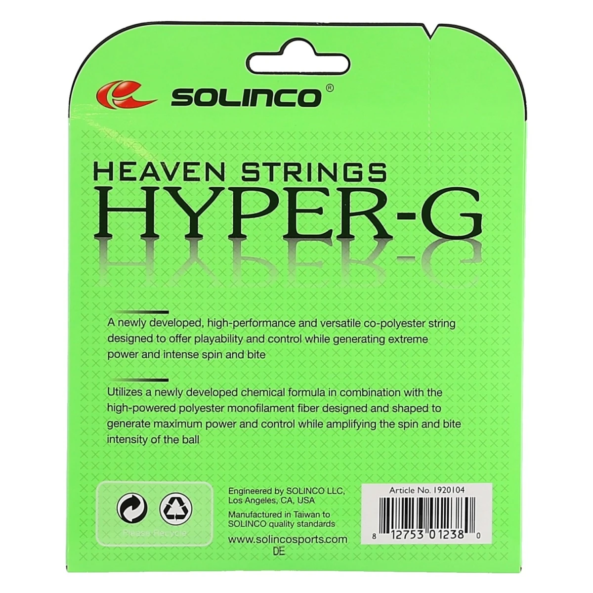 Solinco Tennissaite Hyper G (Haltbarkeit+Power) Grün 12m Set 2 Solinco Tennissaite Hyper G (Haltbarkeit+Power) Grün 12m Set – Bild 2