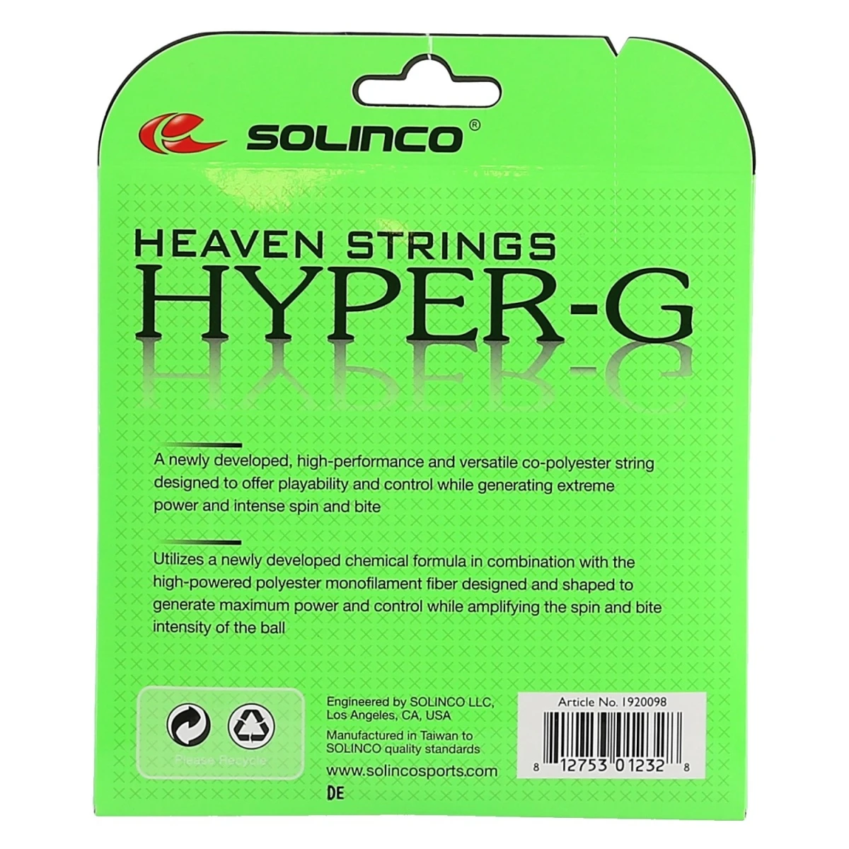 Solinco Tennissaite Hyper G (Haltbarkeit+Power) Grün 12m Set 8 Solinco Tennissaite Hyper G (Haltbarkeit+Power) Grün 12m Set – Bild 8