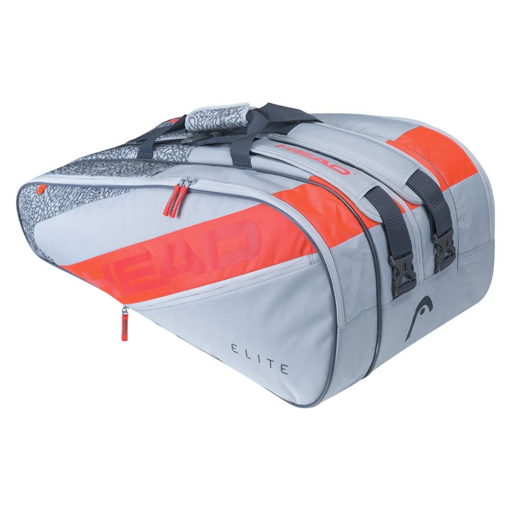 Head Tennis-Racketbag Elite (Schlägertasche, 3 Hauptfächer) Grau/orange 12R 1 Head Tennis-Racketbag Elite (Schlägertasche, 3 Hauptfächer) Grau/orange 12R