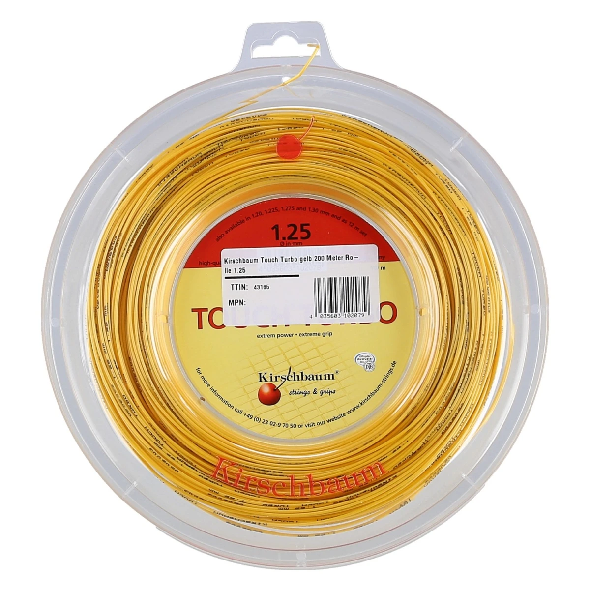 Kirschbaum Touch Turbo (Haltbarkeit+Power) Gelb 200m Rolle 1 Kirschbaum Touch Turbo (Haltbarkeit+Power) Gelb 200m Rolle
