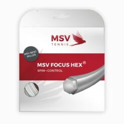 Besaitung Mit Tennissaite MSV Focus Hex (Haltbarkeit+Spin) Weiss