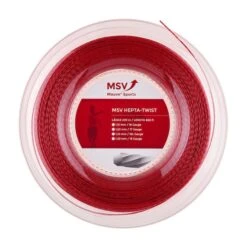 MSV Tennissaite Hepta Twist (Haltbarkeit+Spin) Rot 200m Rolle