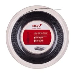 MSV Tennissaite Hepta Twist (Haltbarkeit+Spin) Anthrazit 200m Rolle