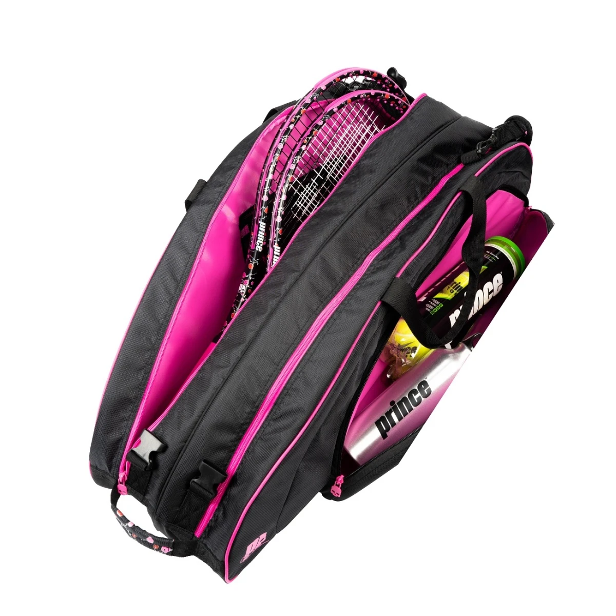 Prince Tennis-Racketbag (Schlägertasche, 2 Hauptfächer) Lady Mary Schwarz/pink 6er 2 Prince Tennis-Racketbag (Schlägertasche, 2 Hauptfächer) Lady Mary Schwarz/pink 6er – Bild 2