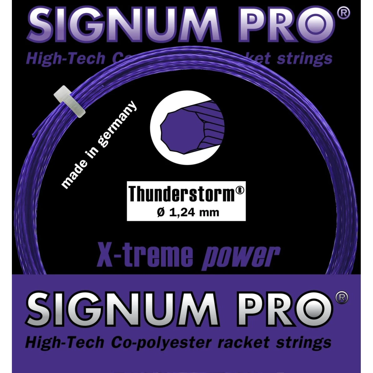 Signum Pro Tennissaite Thunderstorm (Haltbarkeit+Spin) Violett 12m Set 1 Signum Pro Tennissaite Thunderstorm (Haltbarkeit+Spin) Violett 12m Set