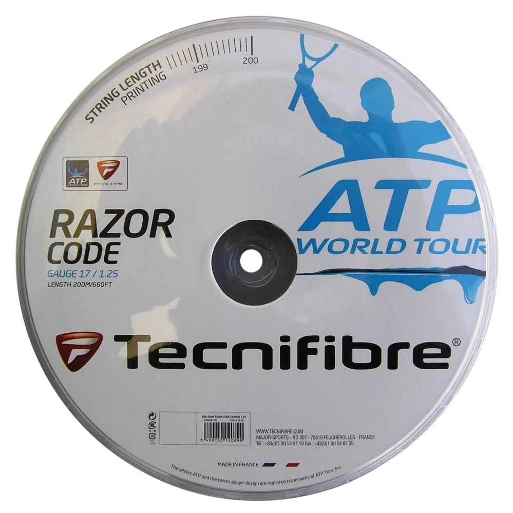 Tecnifibre Tennissaite Razor Code (Haltbarkeit+Spin) Carbongrau 200m Rolle 1 Tecnifibre Tennissaite Razor Code (Haltbarkeit+Spin) Carbongrau 200m Rolle