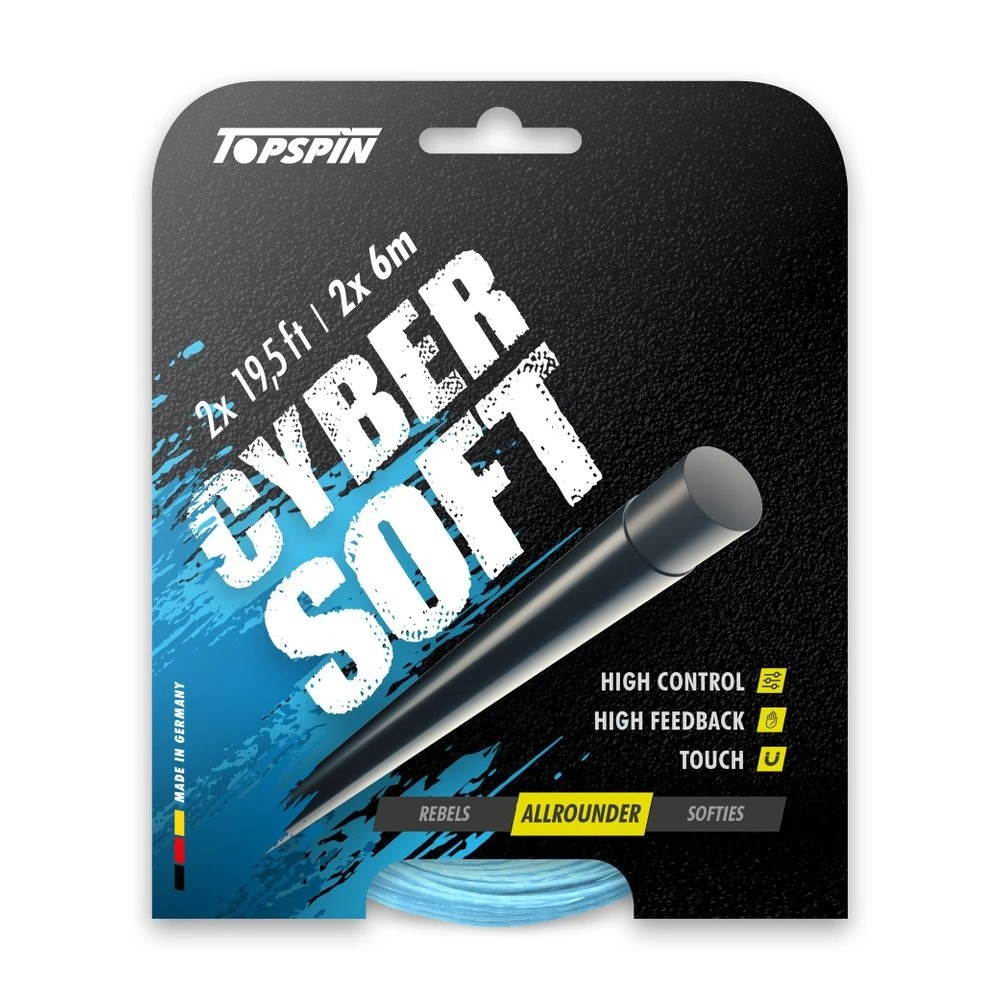 Topspin Tennissaite Cyber Soft (Haltbarkeit+Kontrolle) Hellblau 12m Set 1 Topspin Tennissaite Cyber Soft (Haltbarkeit+Kontrolle) Hellblau 12m Set
