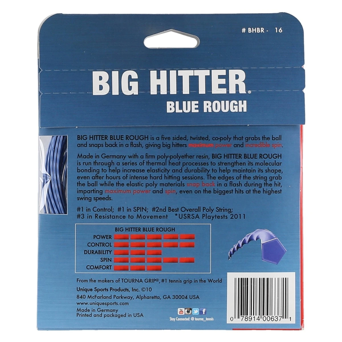 Tourna Tennissaite Big Hitter Blue Rough Blau 12m Set 2 Tourna Tennissaite Big Hitter Blue Rough Blau 12m Set – Bild 2