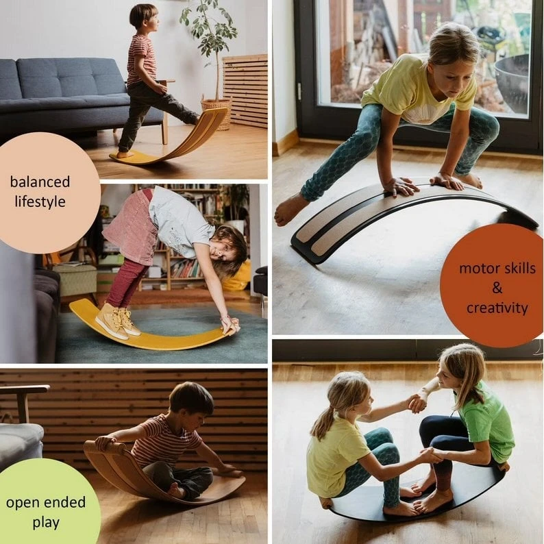 TicToys Das.Brett Balance Board Aus Buchenholzfurnier Schwarz- 1 Stück 3 TicToys Das.Brett Balance Board Aus Buchenholzfurnier Schwarz- 1 Stück – Bild 3