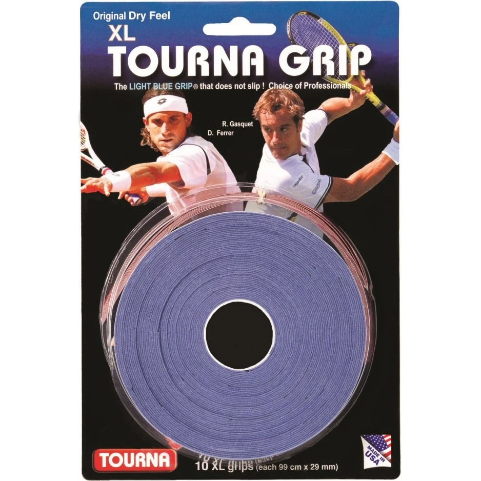 Tourna Overgrip Grip XL 0.45mm Blau 10er Rolle 1 Tourna Overgrip Grip XL 0.45mm Blau 10er Rolle
