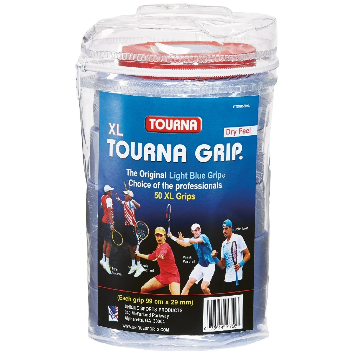 Tourna Overgrip Grip XL 0.45mm Blau 50er Tour Pack 1 Tourna Overgrip Grip XL 0.45mm Blau 50er Tour Pack