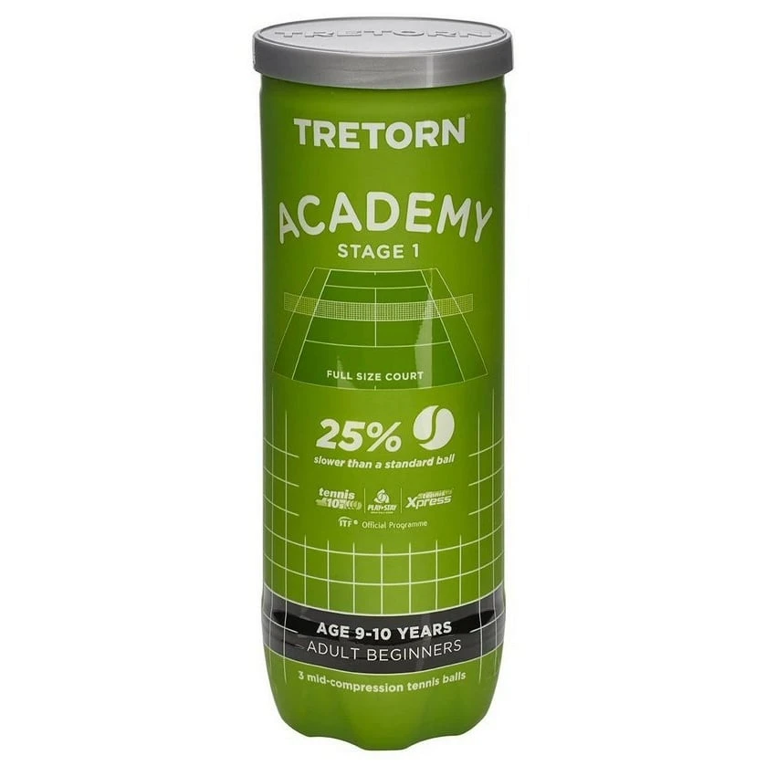 Tretorn Methodikbälle Stage 1 Academy (grüner Punkt) Gelb Dose 3er – Bild 3