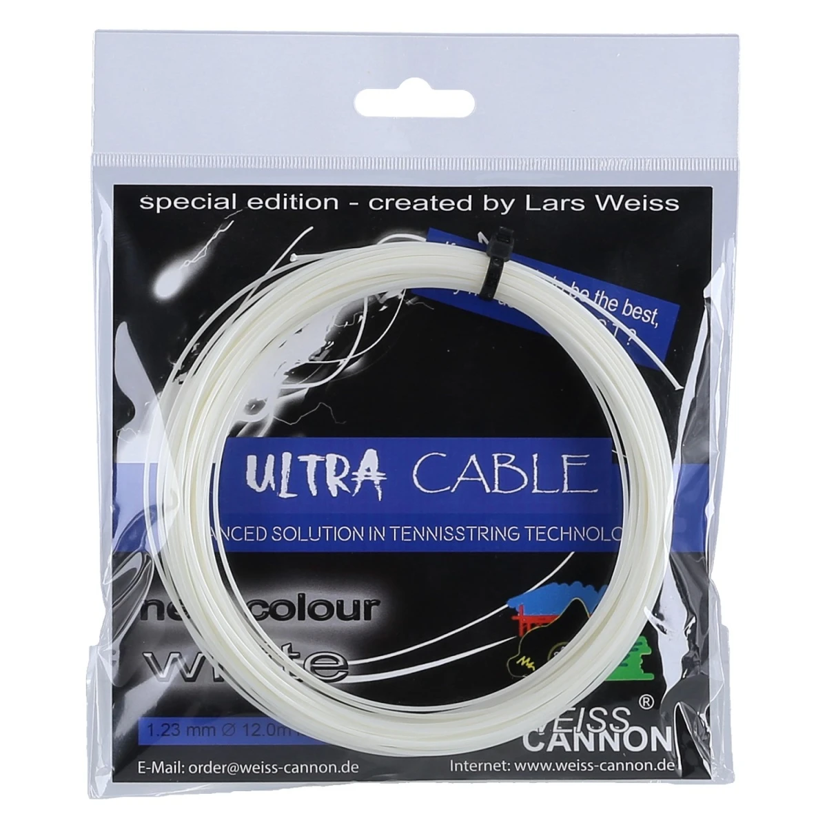 WeissCannon Tennissaite Ultra Cable Weiss 12m Set 1 WeissCannon Tennissaite Ultra Cable Weiss 12m Set