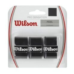 Wilson Overgrip Pro Sensation 0.4mm (Feel/glatt/leicht Haftend) Schwarz 3er
