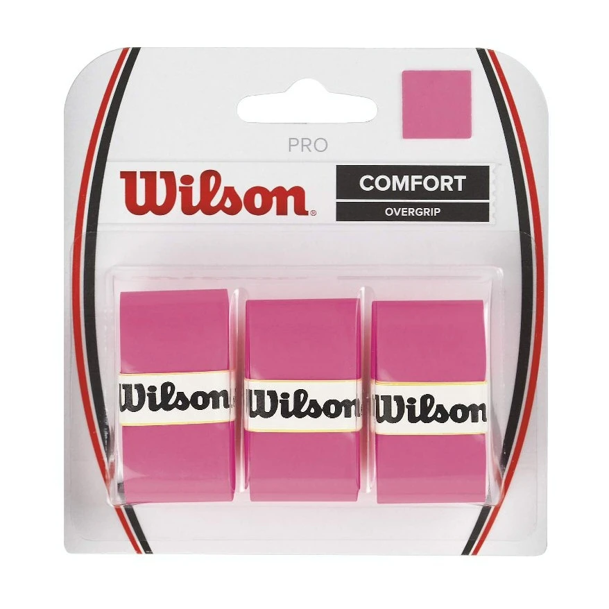 Wilson Overgrip Pro 0.6mm (Komfort/glatt/leicht Haftend) Pink 3er 1 Wilson Overgrip Pro 0.6mm (Komfort/glatt/leicht Haftend) Pink 3er