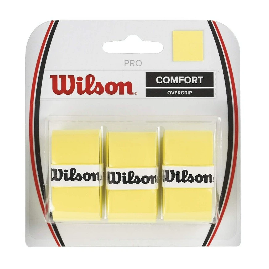 Wilson Overgrip Pro 0.6mm (Komfort/glatt/leicht Haftend) Gelb 3er 1 Wilson Overgrip Pro 0.6mm (Komfort/glatt/leicht Haftend) Gelb 3er