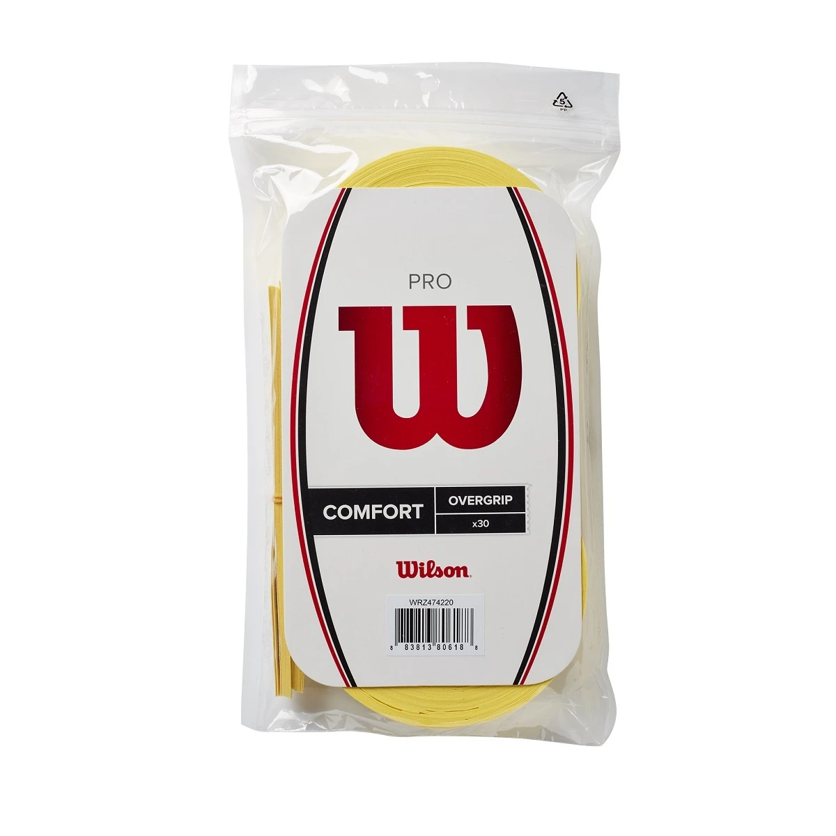 Wilson Overgrip Pro 0.6mm (Komfort/glatt/leicht Haftend) Gelb 30er Clip-Beutel 1 Wilson Overgrip Pro 0.6mm (Komfort/glatt/leicht Haftend) Gelb 30er Clip-Beutel