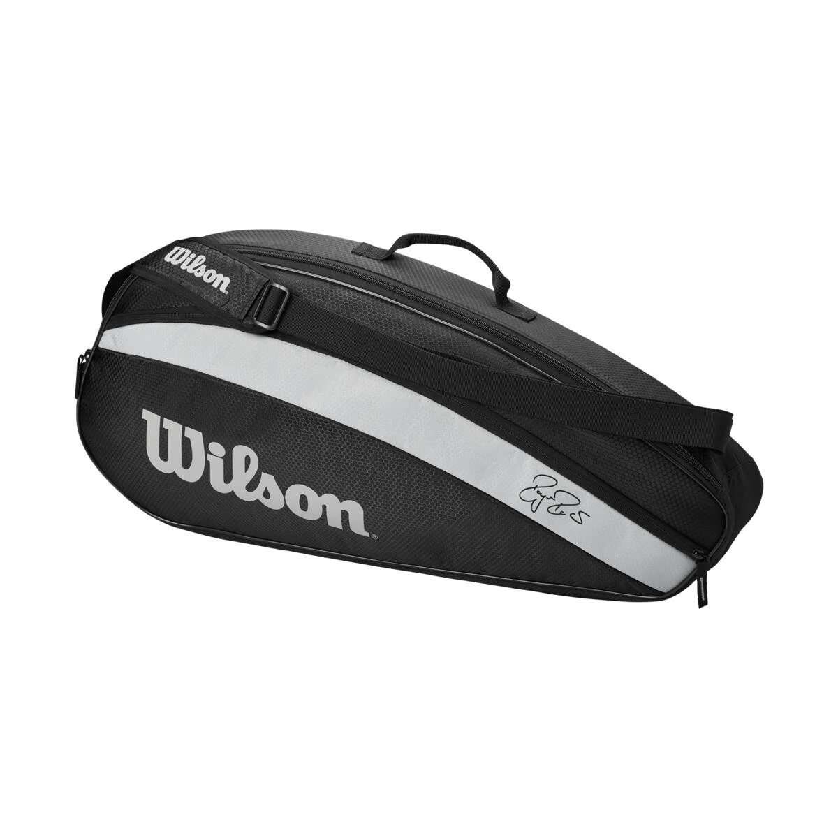 Wilson Tennis-Racketbag Roger Federer Team (Schlägertasche, 1 Hauptfach) Schwarz/grau 3er 2 Wilson Tennis-Racketbag Roger Federer Team (Schlägertasche, 1 Hauptfach) Schwarz/grau 3er – Bild 2