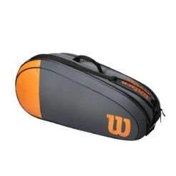 Wilson Tennis-Racketbag Team (Schlägertasche, 2 Hauptfächer) Grau/orange 6er -Yonex Verkaufsgeschäft Wilson WR8009801 Team 6PK Bag201 1200x1200 1