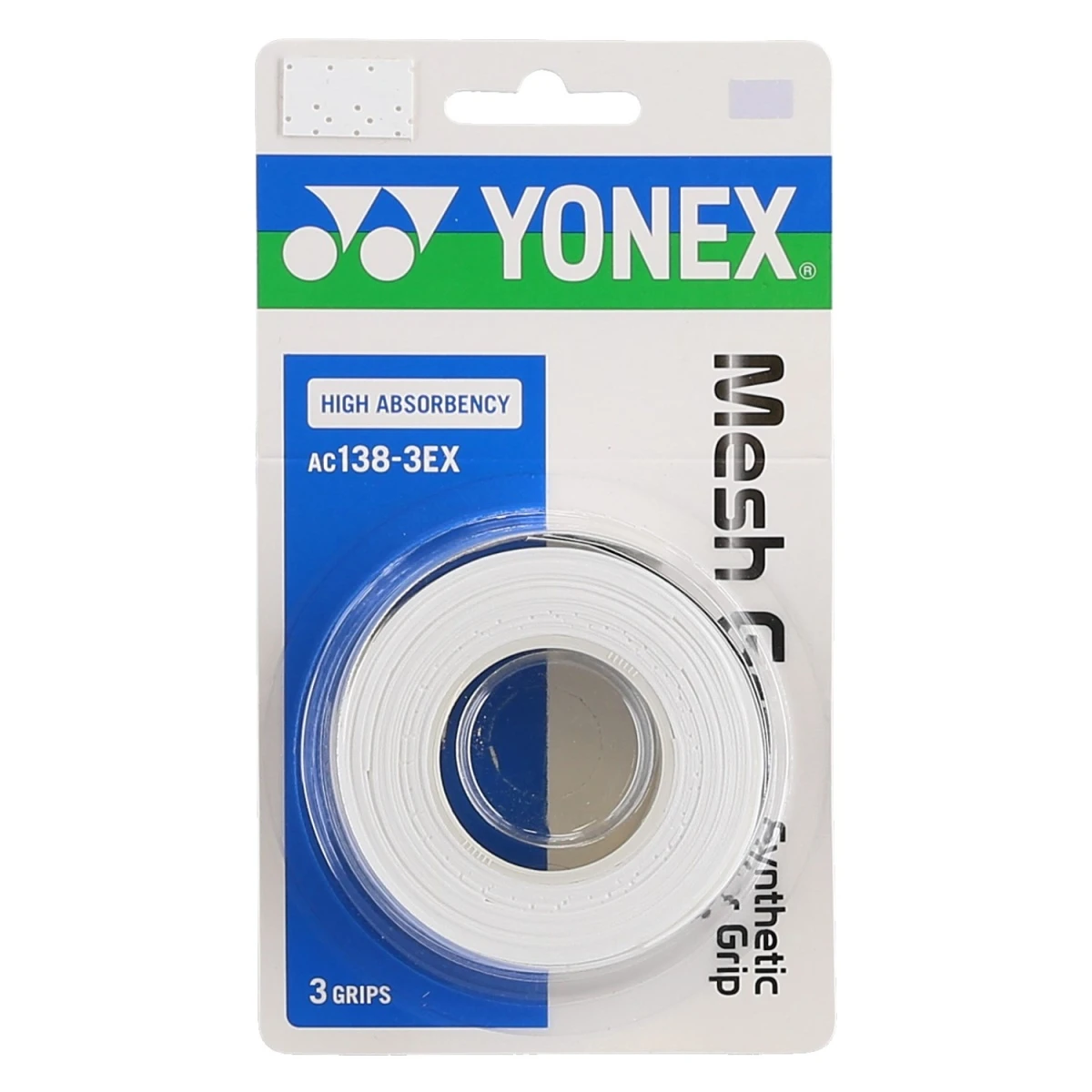 Yonex Overgrip Mesh Grap 0.65mm Weiss 3er 1 Yonex Overgrip Mesh Grap 0.65mm Weiss 3er