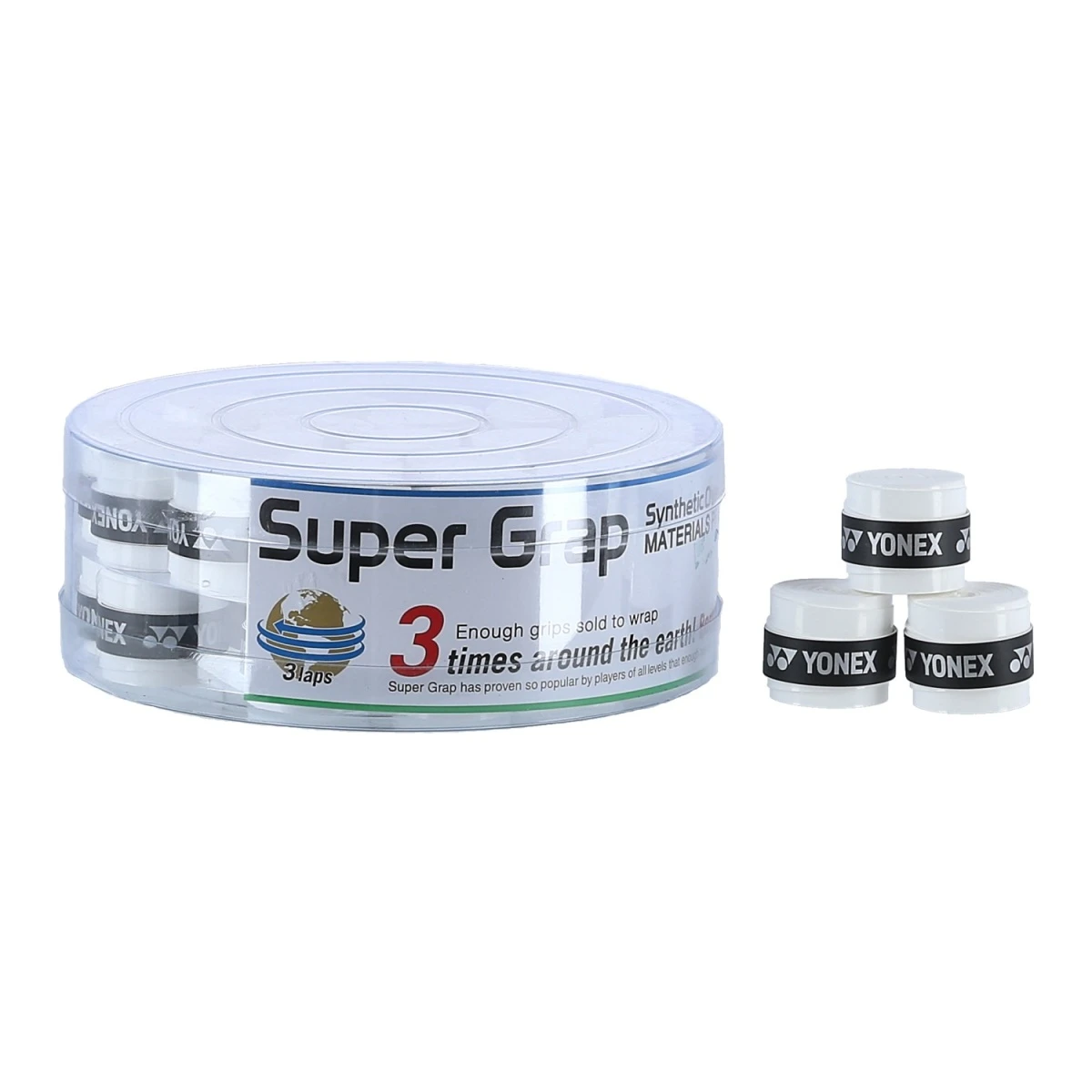 Yonex Overgrip Super Grap 0.6mm (Komfort/glatt/leicht Haftend) Weiss 36er Box 1 Yonex Overgrip Super Grap 0.6mm (Komfort/glatt/leicht Haftend) Weiss 36er Box