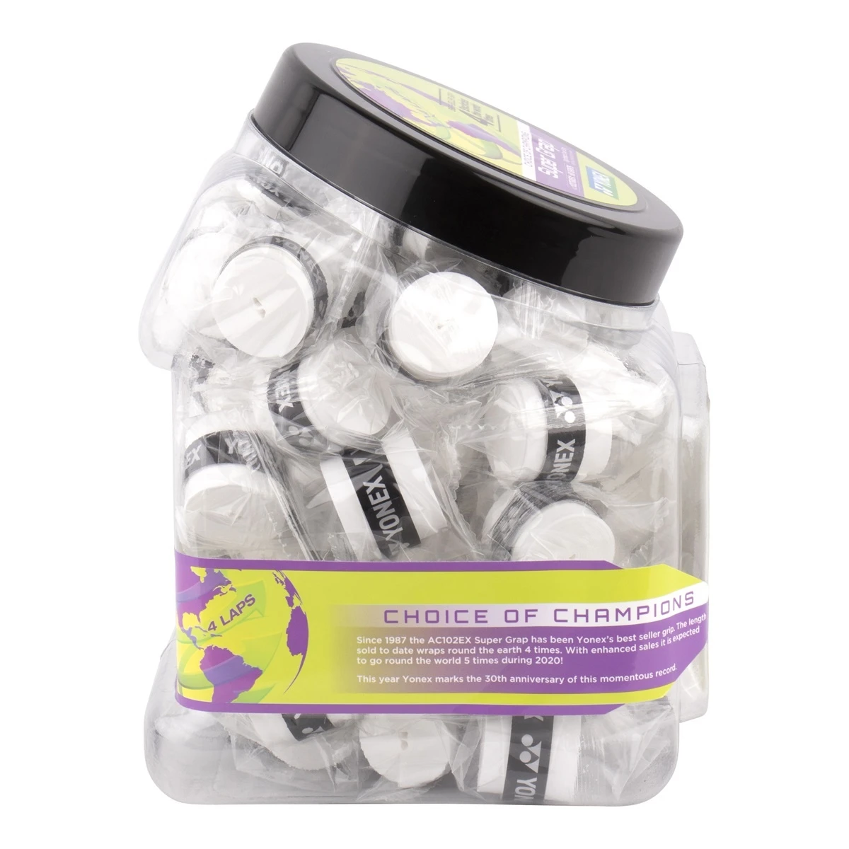 Yonex Overgrip Super Grap 0.6mm (Komfort/glatt/leicht Haftend) Weiss 60er Box 2 Yonex Overgrip Super Grap 0.6mm (Komfort/glatt/leicht Haftend) Weiss 60er Box – Bild 2