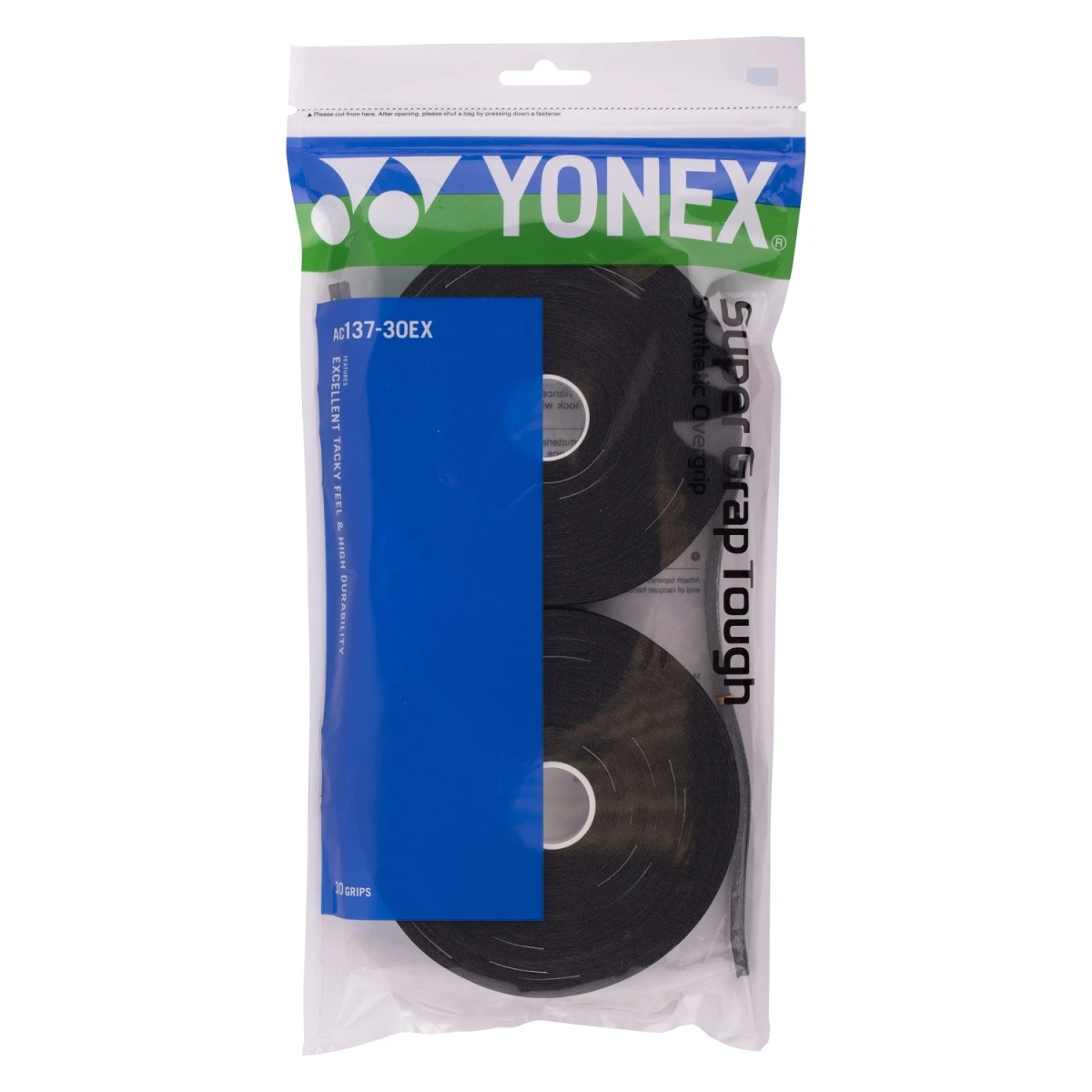 Yonex Overgrip Super Grap Tough 0.65mm Schwarz 30er Clip-Beutel 1 Yonex Overgrip Super Grap Tough 0.65mm Schwarz 30er Clip-Beutel