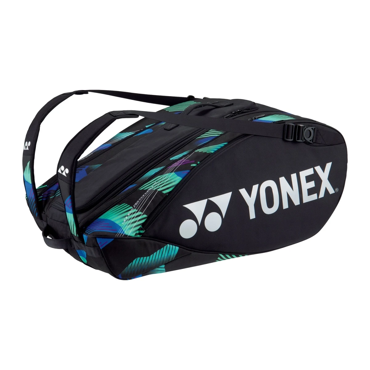 Yonex Racketbag Pro Racquet 2023 (Schlägertasche, 3 Hauptfächer, Thermofach) Schwarz/grün 12er 1 Yonex Racketbag Pro Racquet 2023 (Schlägertasche, 3 Hauptfächer, Thermofach) Schwarz/grün 12er