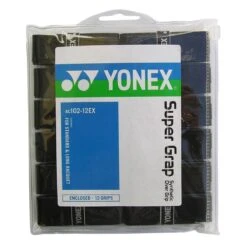 Yonex Overgrip Super Grap 0.6mm (Komfort/glatt/leicht Haftend) Schwarz 12er Clip-Beutel