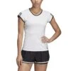 ADIDAS PERFORMANCE Adidas Tennis-Shirt Club 3 Stripes #19 Weiss Damen