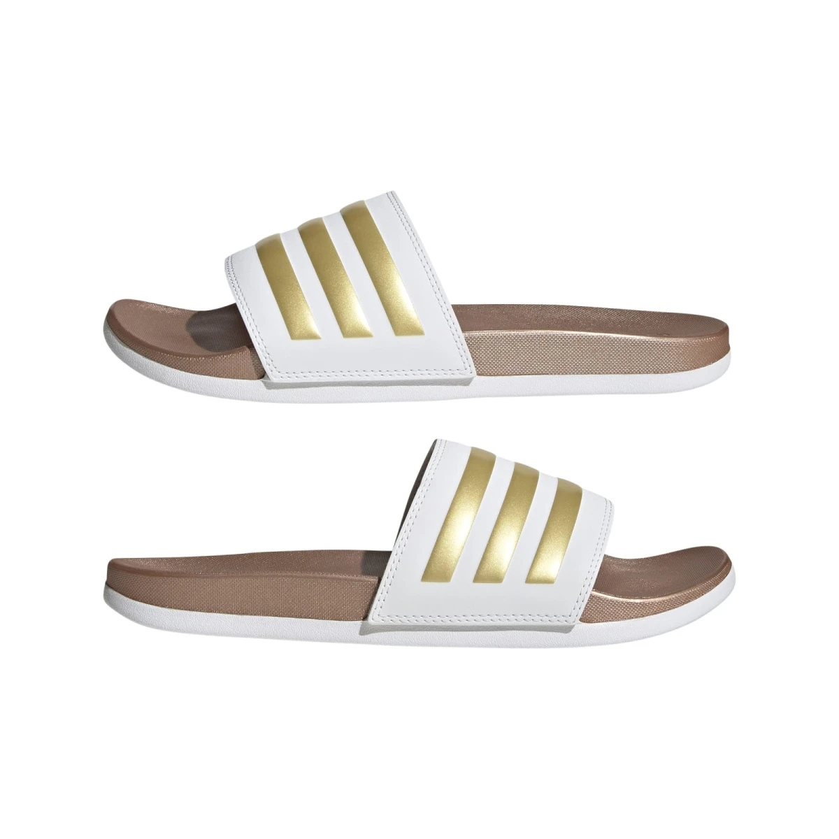 ADIDAS PERFORMANCE Adidas Badeschuhe Adilette Comfort Weiss/gold Damen 2 ADIDAS PERFORMANCE Adidas Badeschuhe Adilette Comfort Weiss/gold Damen – Bild 2